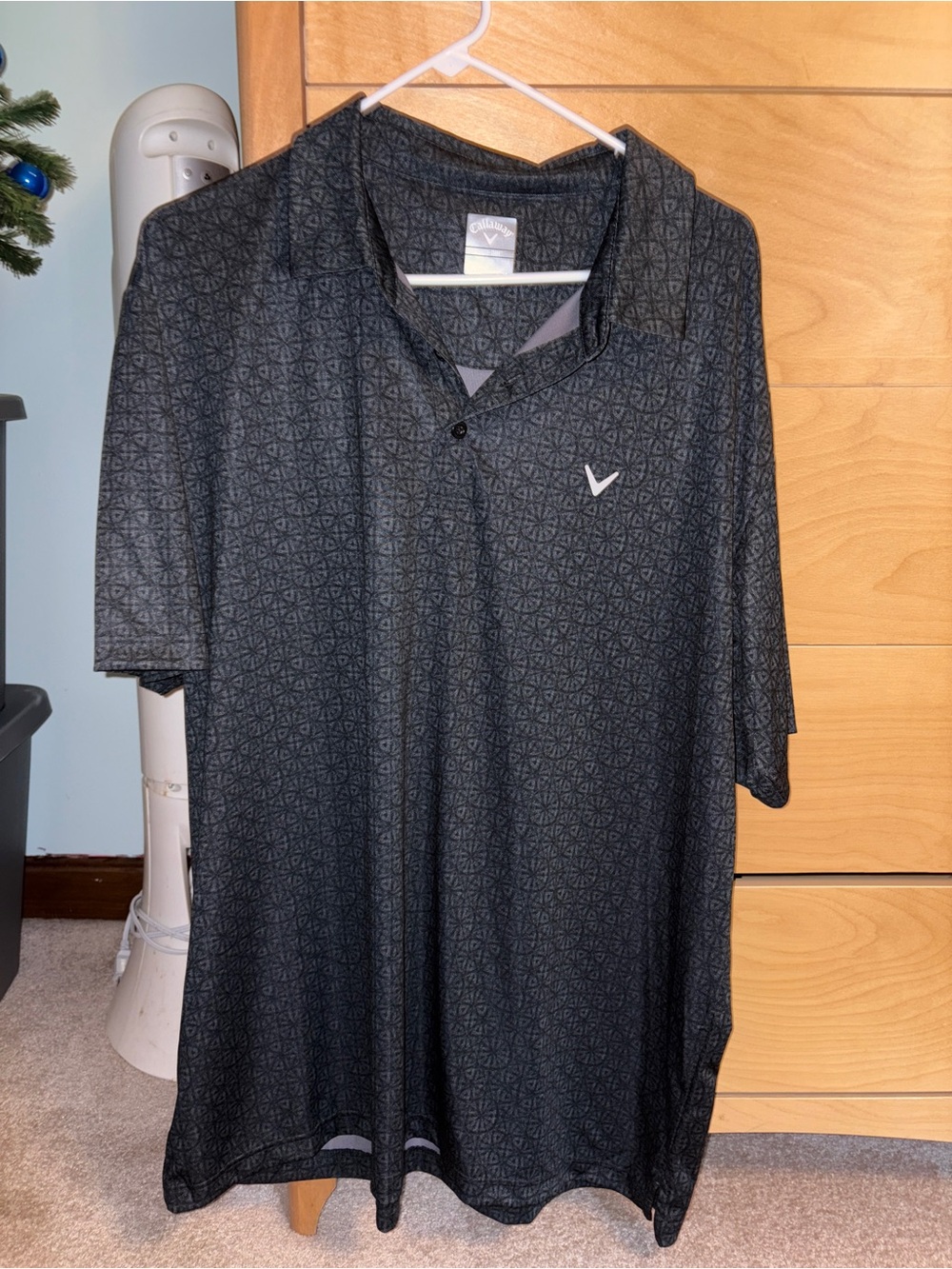 Callaway Black Geometric Performance Polo